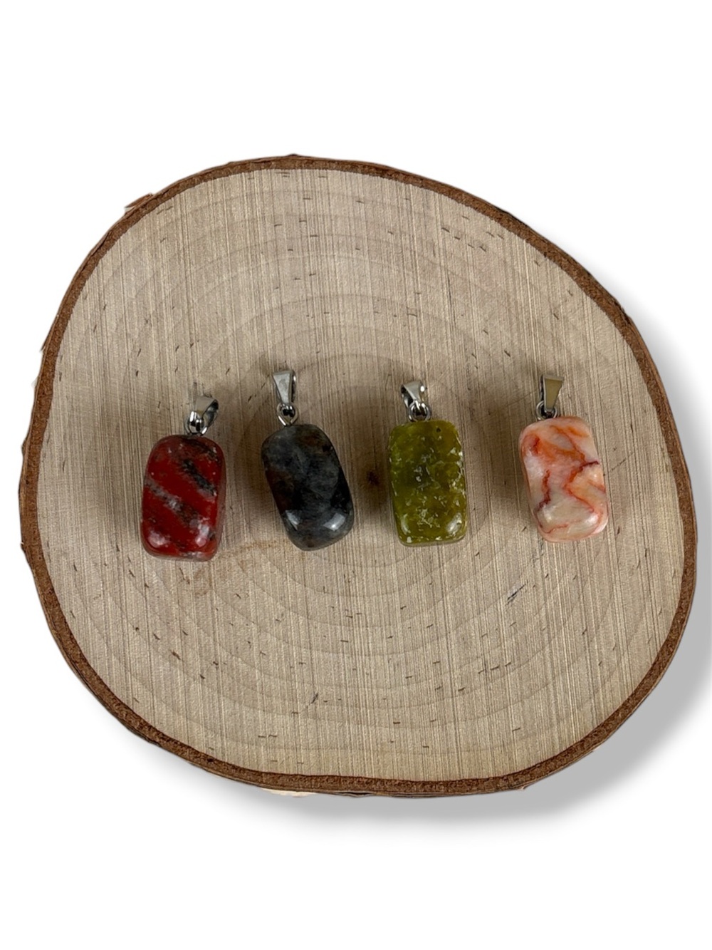 Bohemian Natural gemstone Rectangle Pendant  a lot of four